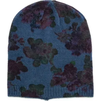 Čepice Čepice s květinovým potiskem modrá