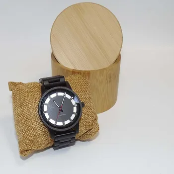 Hodinky Tvujoriginal Dřevěné hodinky s vlastním textem Černá