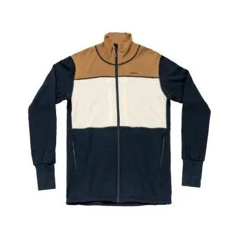 Pánská softshellová bunda Devold Egga Grid Merino Jacket Men 707B WHEAT/RAW WHITE/INK modrá L