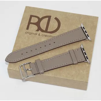 Hodinky Šedý kožený pásek IWATCH a tvůj text Vyberte variantu: bez jakékoliv úpravy + prémiové dárkové balení BE Original