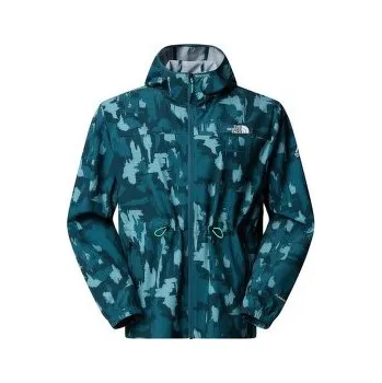 Dámská větrovka The North Face MOUNTAIN ATHLETICS HOODED WIND JKT-PRI Women DQD DEEP CYPRESS PAINTED MOUNTAINS PRINT modrá L