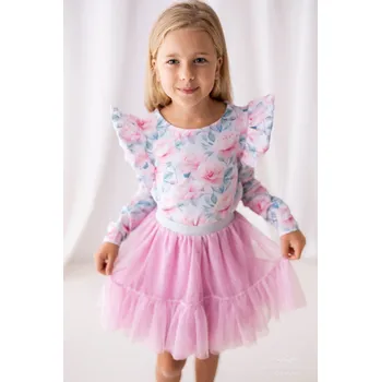 Dívčí tričko Lily Grey dívčí halenka s květy růží velikost: 104