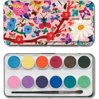 Vodová barva eeBoo Vodové barvy se štětcem Motýlci 12 ks