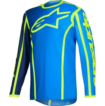 Moto dres Motokrosový dres Alpinestars Fluid Apex modro-fluo žlutý L