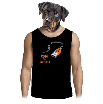 Pánské tílko Bastard USB připojení pánské tílko Black