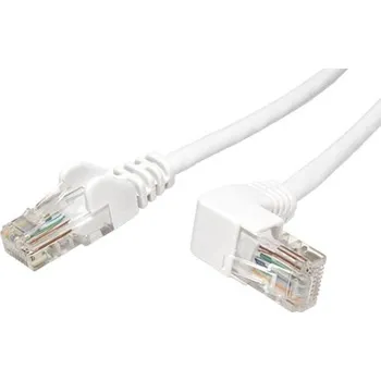 Síťový kabel goobay UTP patchkabel kat. 5e, 1 lomený konektor (90°), 0,25m, bílý (94161) - 21.92.0760