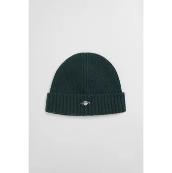 Kšiltovka ČEPICE GANT UNISEX. SHIELD WOOL BEANIE TARTAN GREEN