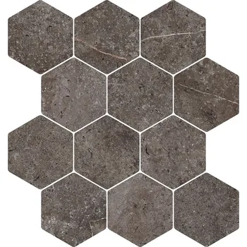 Obklad Landstone Esagona Circle Carbon - dlaždice mozaika 30x34 černá LST227N