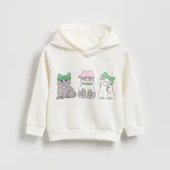 Dívčí mikina Reserved - Mikina s potiskem - krémová - 309FA-01X - 309FA-01X-98