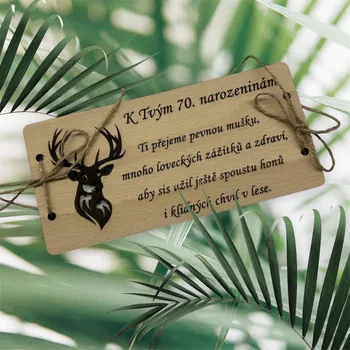 Dřevěná obálka na peníze - Jelen, Popisek: s vlastním popisem