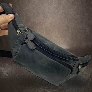 Prémiová černá kožená ledvinka, klasická se spoustou kapes | velikost M středně velká Bez personalizace - individuální přání řešíme po domluvě.