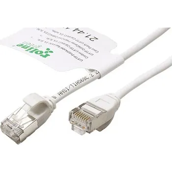 Síťový kabel ROLINE GREEN U/FTP patchkabel kat. 6a, tenký, LSOH, 0,5m, bílý - 21.44.1700