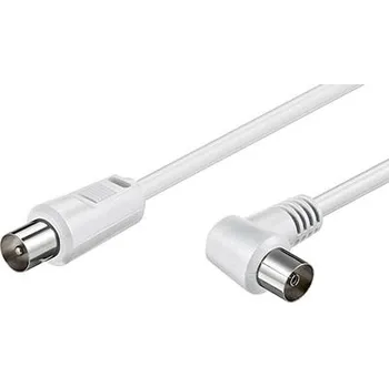 Anténní kabel goobay Kabel anténní TV, 70dB, 2x stíněný, IEC169-2, M (přímý) - F (lomený), 1,5m, bílý (11712) - 11.92.4476