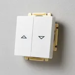 ABB 3557G-A88340 S1 Ovládač žaluziový jednopólový 1/0+1/0 s blokováním s krytem jasně bílá