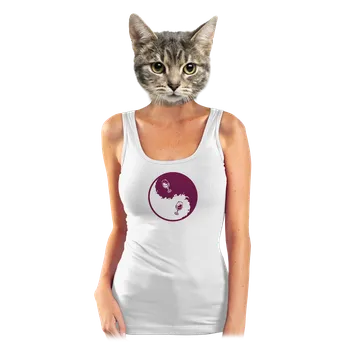 Bastard Jin Jang víno dámské tílko klasické White