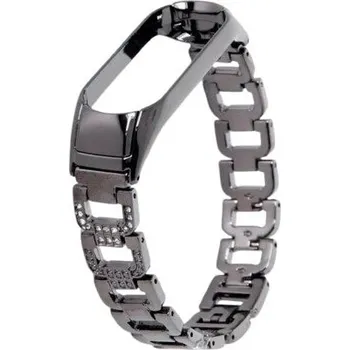 Ostatní příslušenství k chytrým hodinkám eses Kovový řemínek luxusní pro Xiaomi Mi Band 5 a Xiaomi Mi Band 6 - Černý