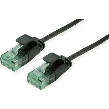 Síťový kabel ROLINE RM UTP patchkabel kat. 6a, tenký, 1m, černý - 21.45.3453
