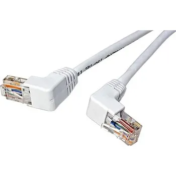 Síťový kabel goobay UTP patchkabel kat. 5e, lomené konektory (90°), 1m, bílý (96070) - 21.92.0732