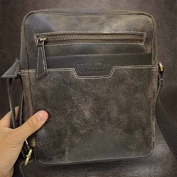 Velká kožená crossbody taška, hnědá barva Bez personalizace - individuální přání řešíme po domluvě.