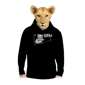 Chlapecká mikina Bastard Kočičí horoskop: Beran dětská mikina klokanka Black