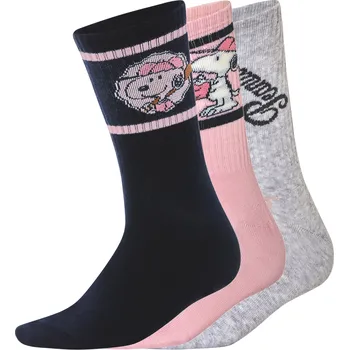 Dámské ponožky Dámské / Pánské ponožky, 3 páry (navy modrá / šedá / růžová, 39-42)