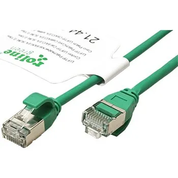 Síťový kabel ROLINE GREEN U/FTP patchkabel kat. 6a, tenký, LSOH, 0,15m, zelený - 21.44.3330