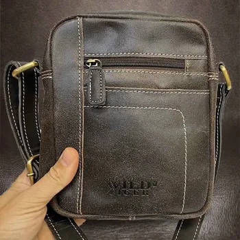 Úžasná hnědá WILD Leather kožená crossbody messenger taška přes rameno Bez personalizace - individuální přání řešíme po domluvě.