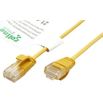 Síťový kabel ROLINE GREEN UTP patchkabel kat. 6a, tenký, LSOH, 1,5m, žlutý - 21.44.3924