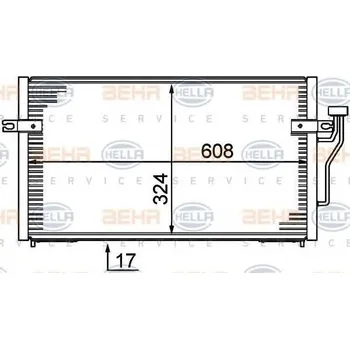 Výparník klimatizace BEHR HELLA SERVICE Kondenzátor klimatizace BHS 8FC 351 037-351