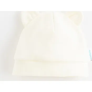 Kojenecká čepice Kojenecká bavlněná čepička New Baby Kids krémová - Velikost 68 (4-6m)