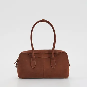 Kabelka Reserved - Semišovém kabelka přes rameno - hnědá - 296GX-88X - 296GX-88X-ONE