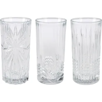 Keramický dřez EH Excellent Houseware Sada 3 sklenic se vzorem, 380 ml