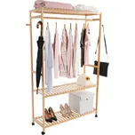 Šatní organizér, přírodní bambus, MELAR