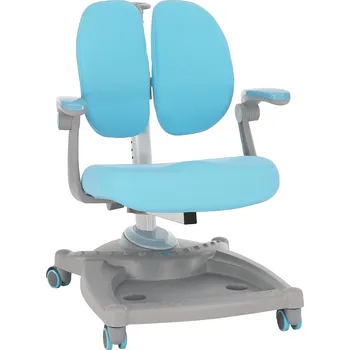 Jídelní židle Rostoucí židle s podnožkou, šedá/modrá, TEJLA