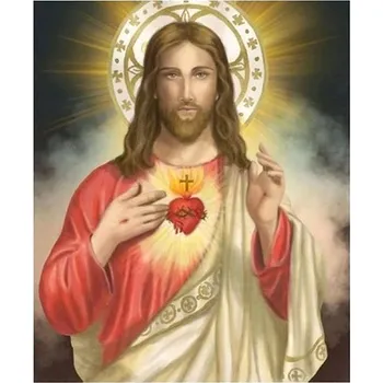 Diamantové malování Norimpex Ježíš se srdcem 30 × 40 cm