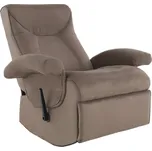 Relaxační křeslo, s elektrickou funkcí vibrování, šedohnědá látka, SUAREZ
