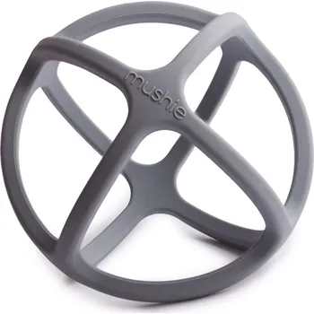 Mushie silikonové šedé kousátko Ball