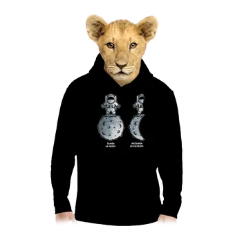 Chlapecká mikina Bastard Půlčlovek na půlměsíci dětská mikina klokanka Black