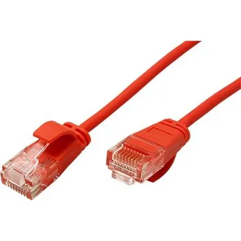 Síťový kabel ROLINE UTP patchkabel kat. 6a, tenký, LSOH, 0,15m, červený - 21.15.3910