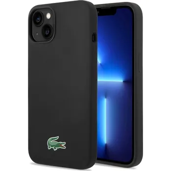 Telefonní příslušenství Lacoste Liquid Silicone Microfiber Croc Logo Magsafe Zadní Kryt pro iPhone 13/14/15 Barva: Černá