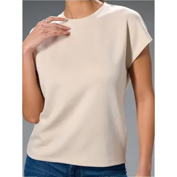 Dámské tričko Sinsay - Tričko s krátkým rukávem - béžová - 752IN-02J - 752IN-02J-XS