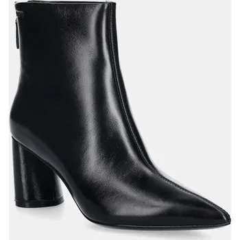 Dámské kozačky Kožené kotníkové boty BOSS Gracey dámské, černá barva, na podpatku, 50552784 50552784.001 99X, EUR 40