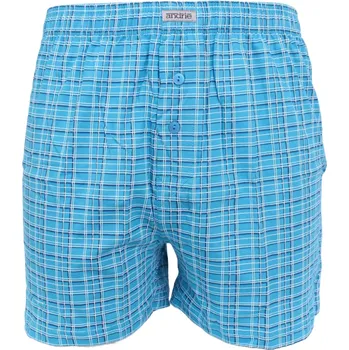 Trenýrky Andrie kostkované trenky pro muže PS 5644 tyrkys velikost XL-54/56