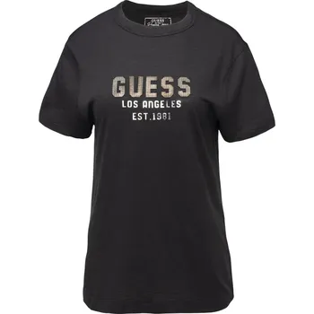 Dámské Tričko s krátkým rukávem GUESS SS CN PYRAMIDE STUDS TEE W4YI35KC8T0-JBLK – Černá S
