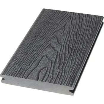 Terasové prkno Terasové prkno WPC Dark Grey Scratched G2 Plné Délka prkna: 3,0 m
