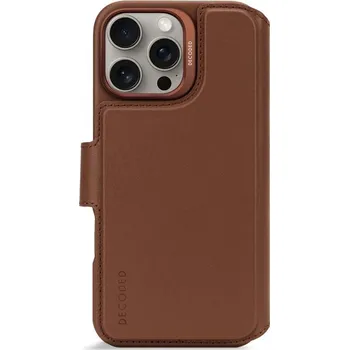Peněženka Kožená odnímatelná peněženka Decoded pro iPhone 16 Pro Max - béžová