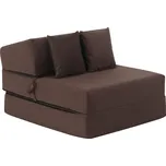 Skládací matrace/křeslo, 2v1, hnědá Taupe, PELOS
