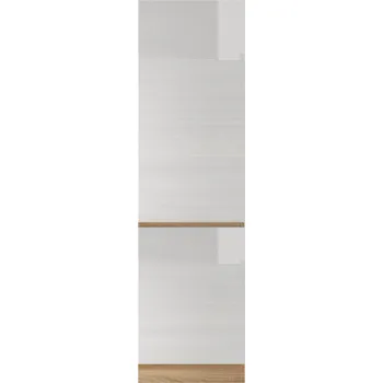 Nábytek Potravinová skříňka D 60, vysoký bílý lesk/dub sonoma, pravá, LINE