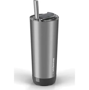 Inteligentní nerezová láhev HidrateSpark Pro Tumbler 592 ml - stříbrná