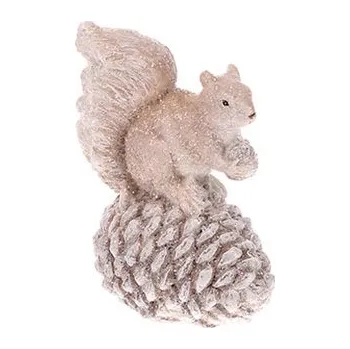 Veverka se šiškou, zimní dekorace z polyresinu (cs)